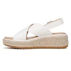 Dr. Scholl's White Espadrille Platform Slingback Sandals